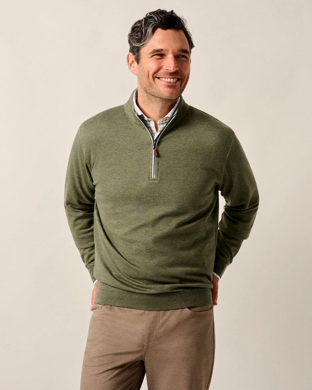 Johnnie-O Sully 1/4 Zip Pullover In Sequoia