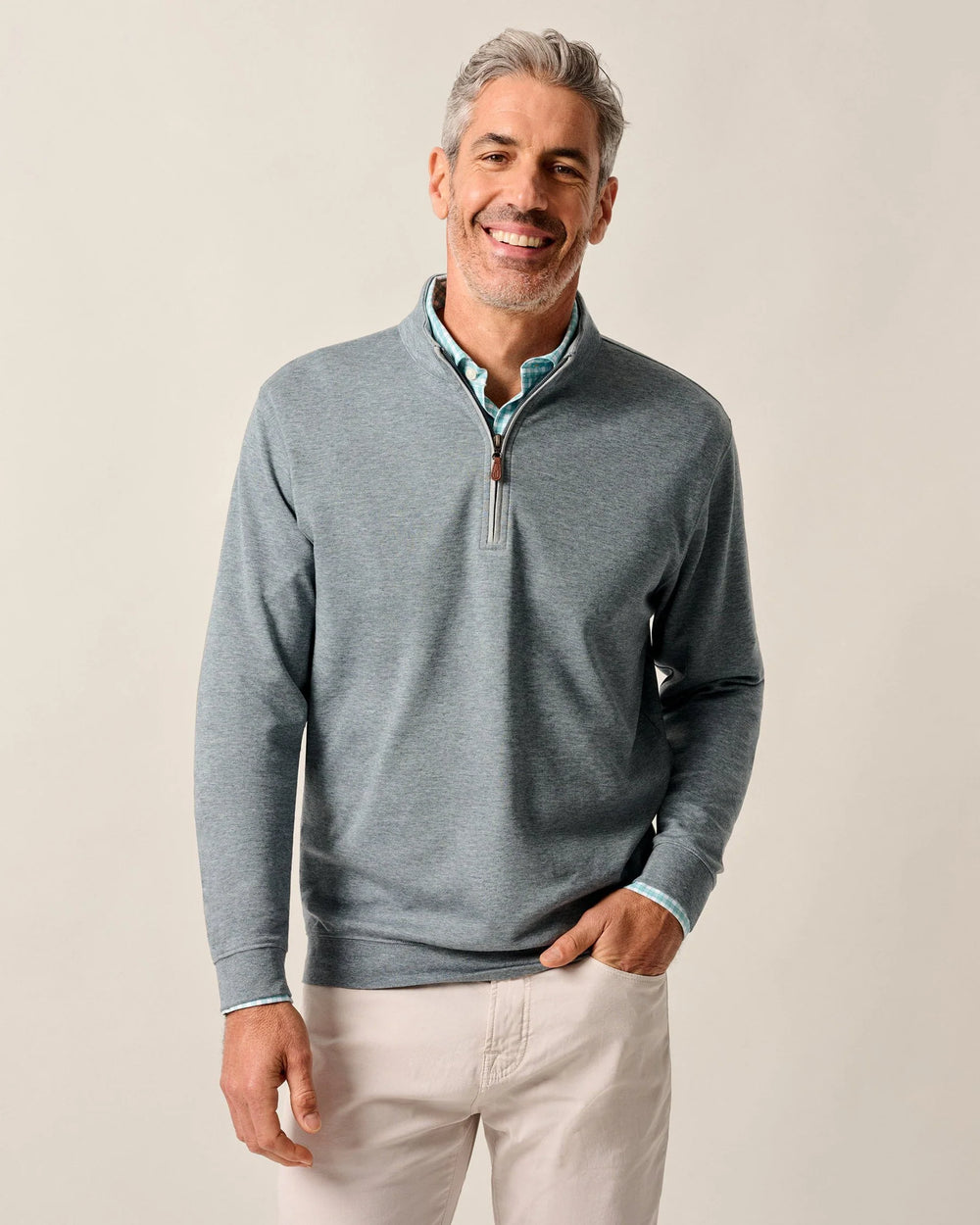 Johnnie-O Sully 1/4 Zip Pullover In Thunder