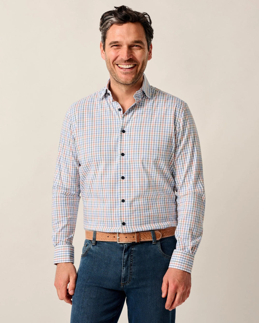 Johnnie-O Vanderwall Performance Button Down Shirt In White