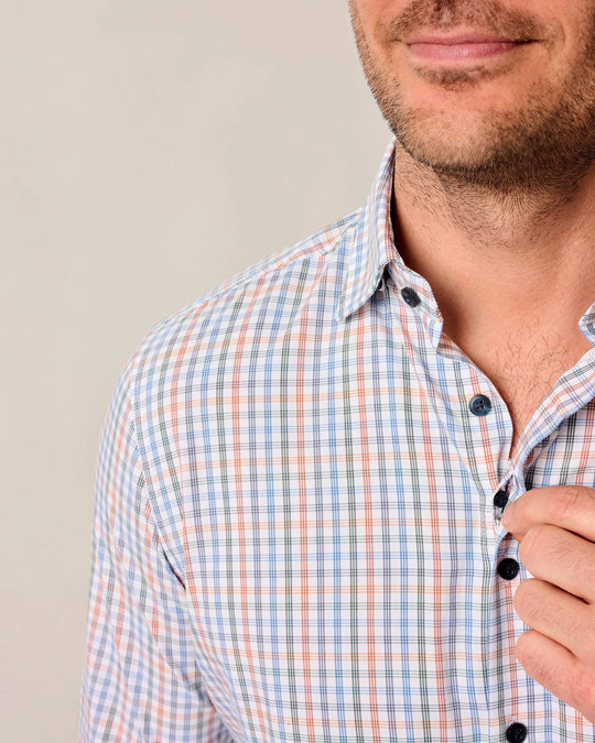 Johnnie-O Vanderwall Performance Button Down Shirt In White