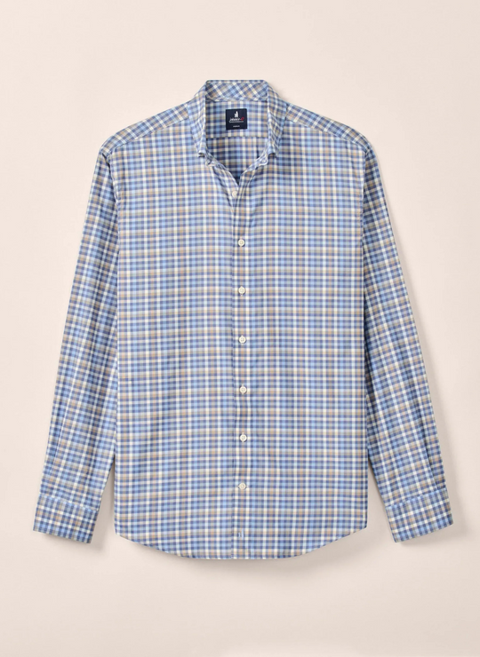 Johnnie-O Olie Featherweight Performance Button Down Shirt In Navy