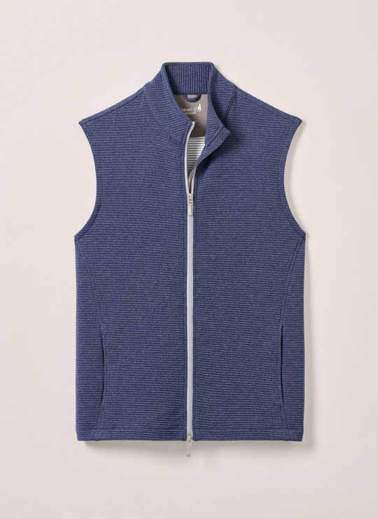 Johnnie-O Reggie Ribbed Performance Vest In Navy