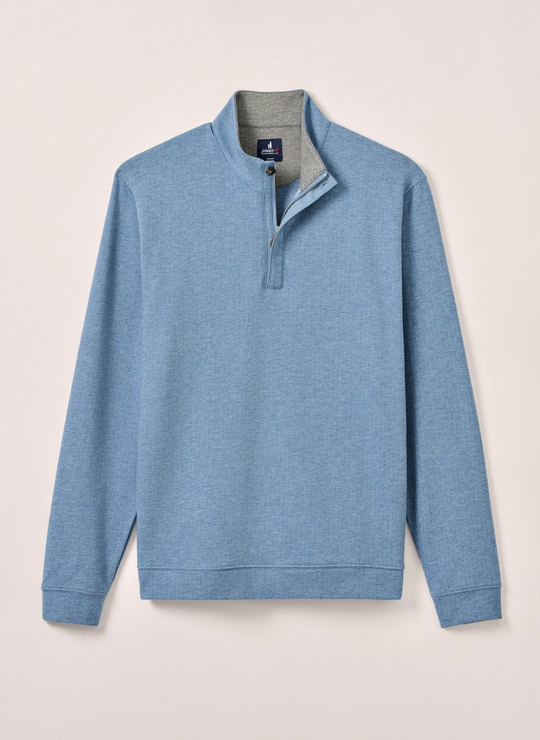 Johnnie-O Rubin Herringbone Cotton Cashmere 1/4 Zip Pullover In Malibu