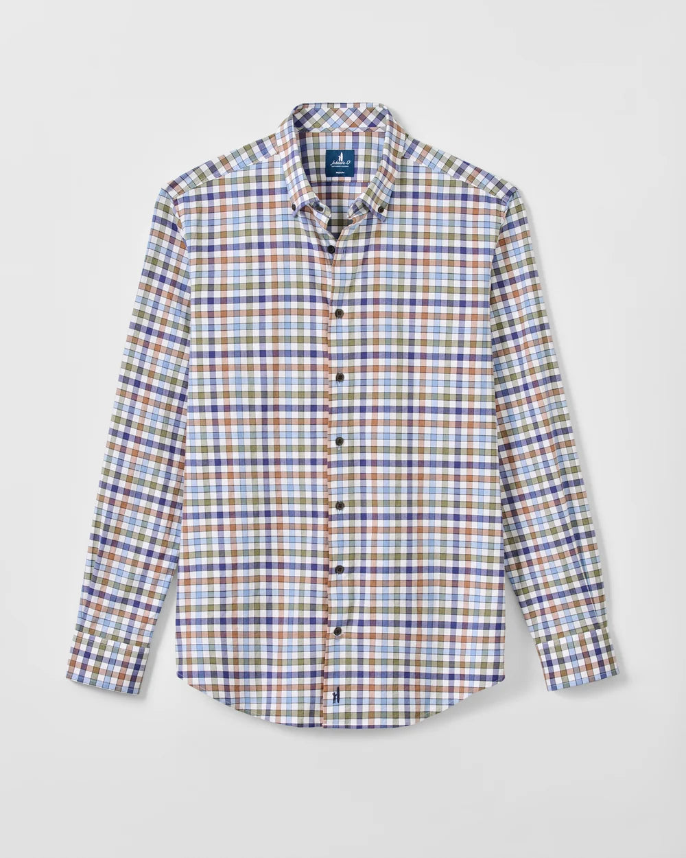 Cedar Check Performance Flannel Button Down Shirt In Sailor