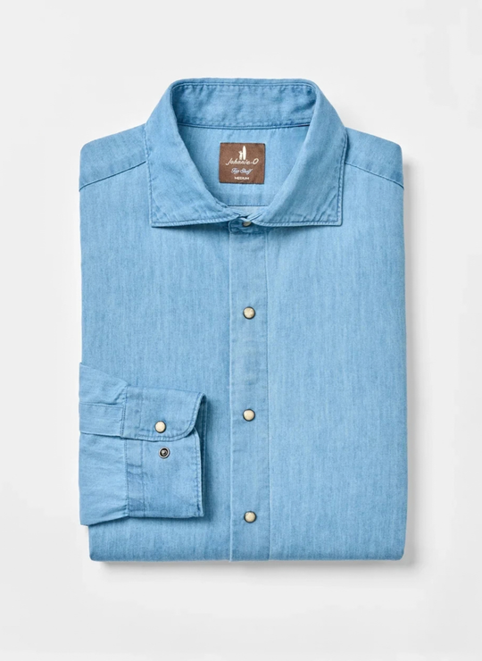 Chambray Snap Top Shelf Button Down In Ripple