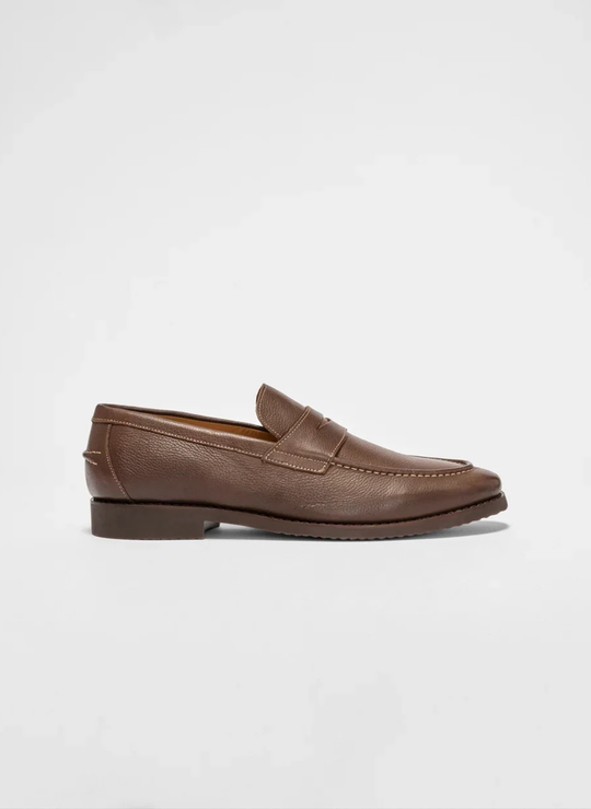 J Flex Leather Penny Loafer In Chocolate