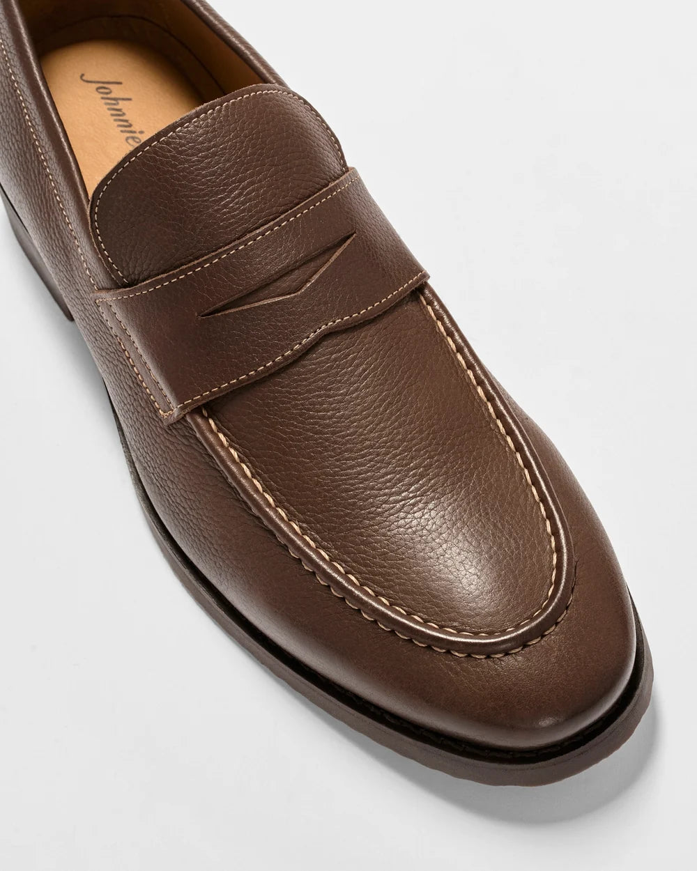 J Flex Leather Penny Loafer In Chocolate