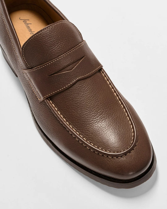 J Flex Leather Penny Loafer In Chocolate