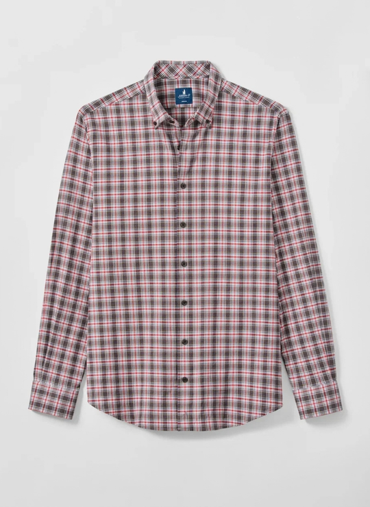 Lane Forest Pane Performance Flannel Button Down Shirt In Thunder