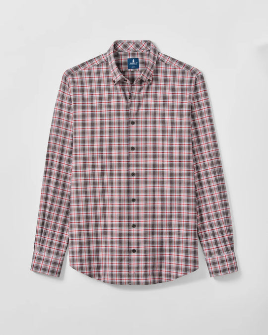 Lane Forest Pane Performance Flannel Button Down Shirt In Thunder
