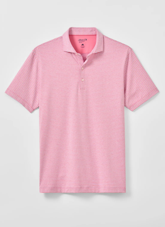 Michael Stripe Performance Jersey Polo In Palm Beach