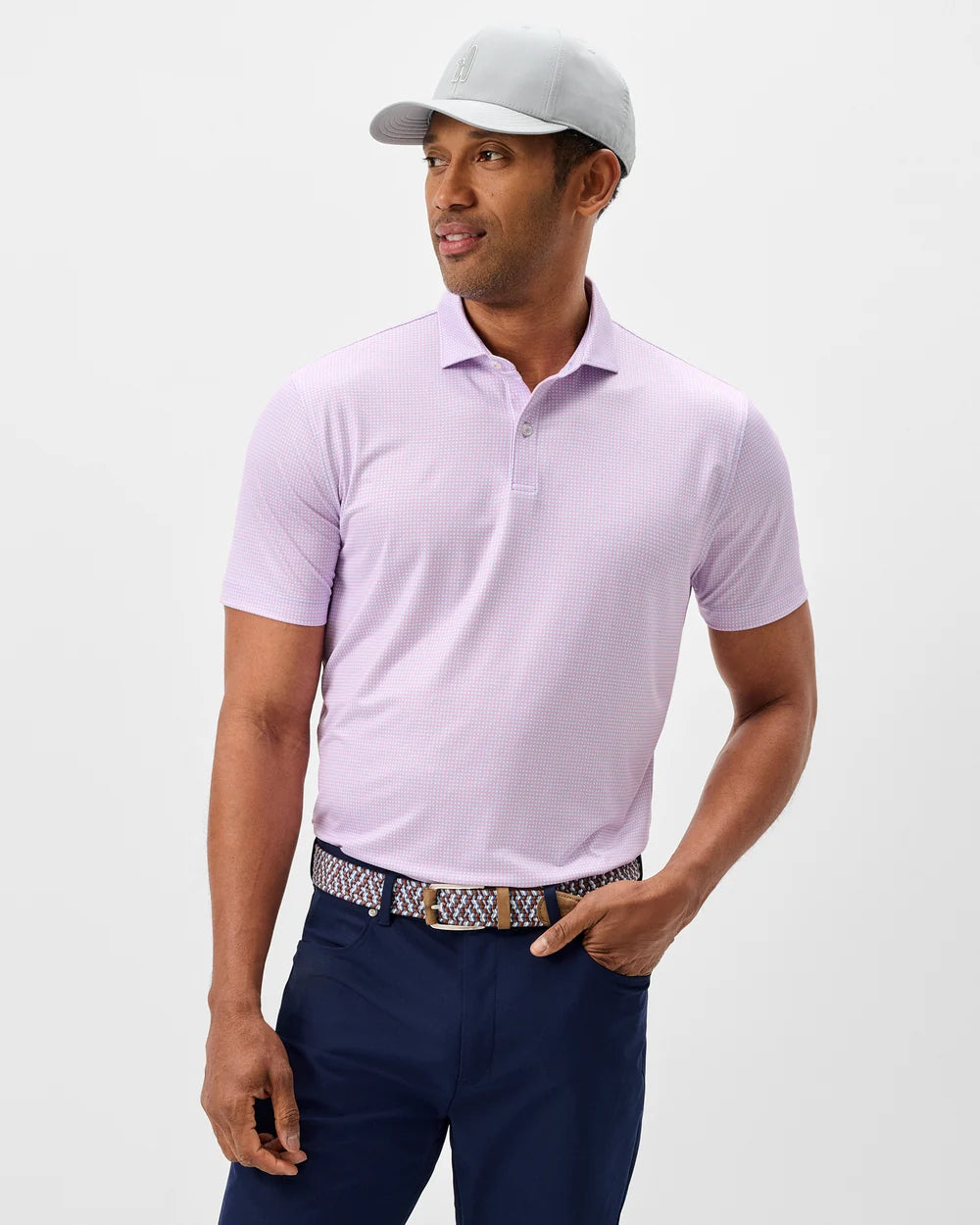 Dot Neat Performance Jersey Polo In Palm Beach