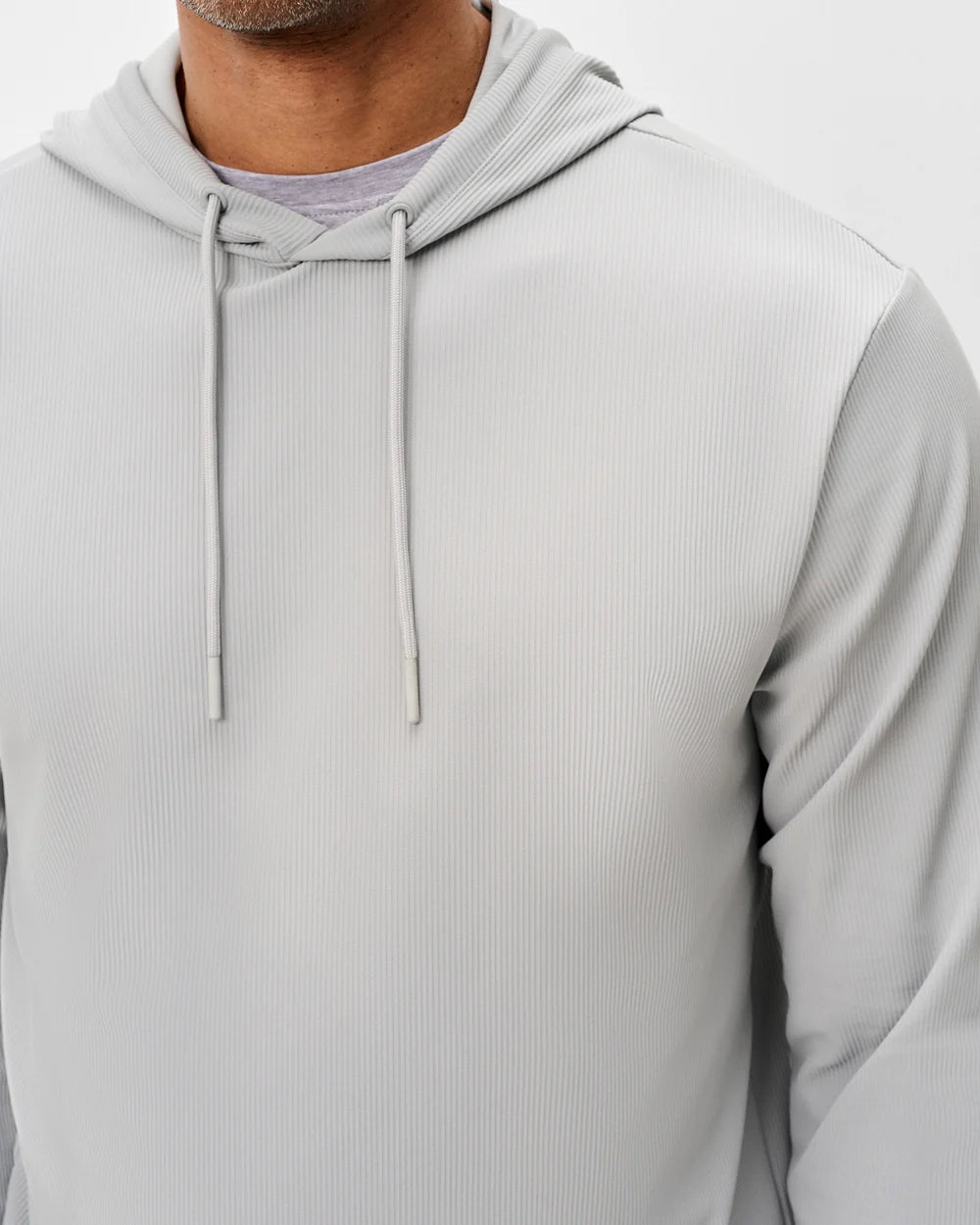 Hoppin Ribbed Knit Performance Hoodie In Seal