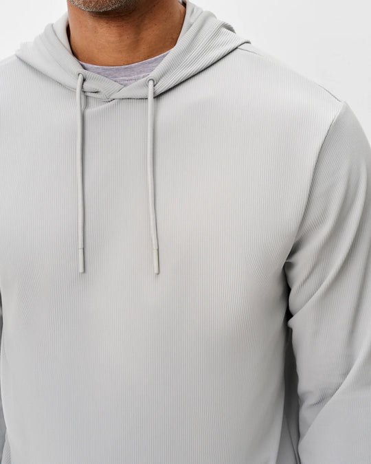 Hoppin Ribbed Knit Performance Hoodie In Seal