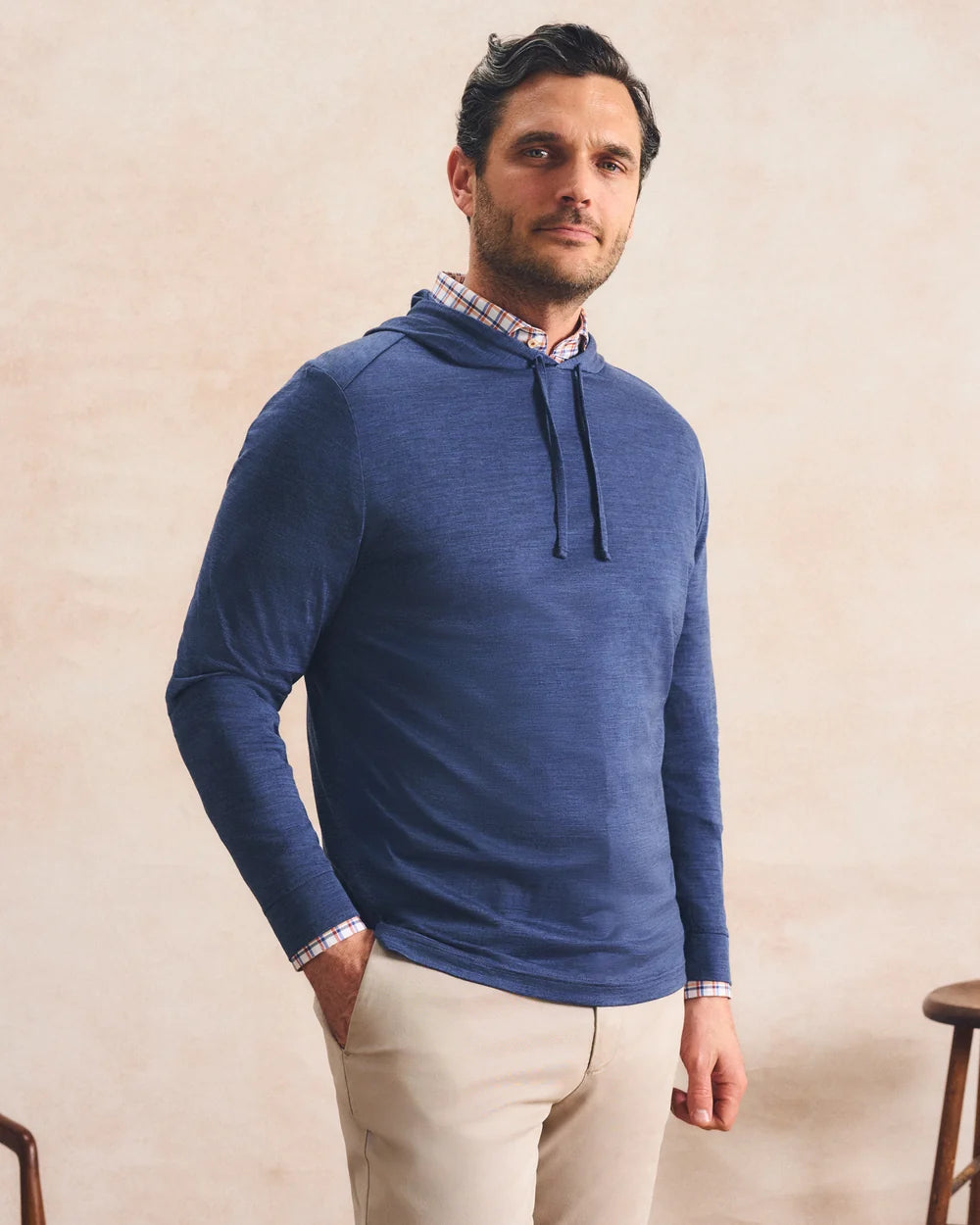 Merino Hoodie Tee In Pacific