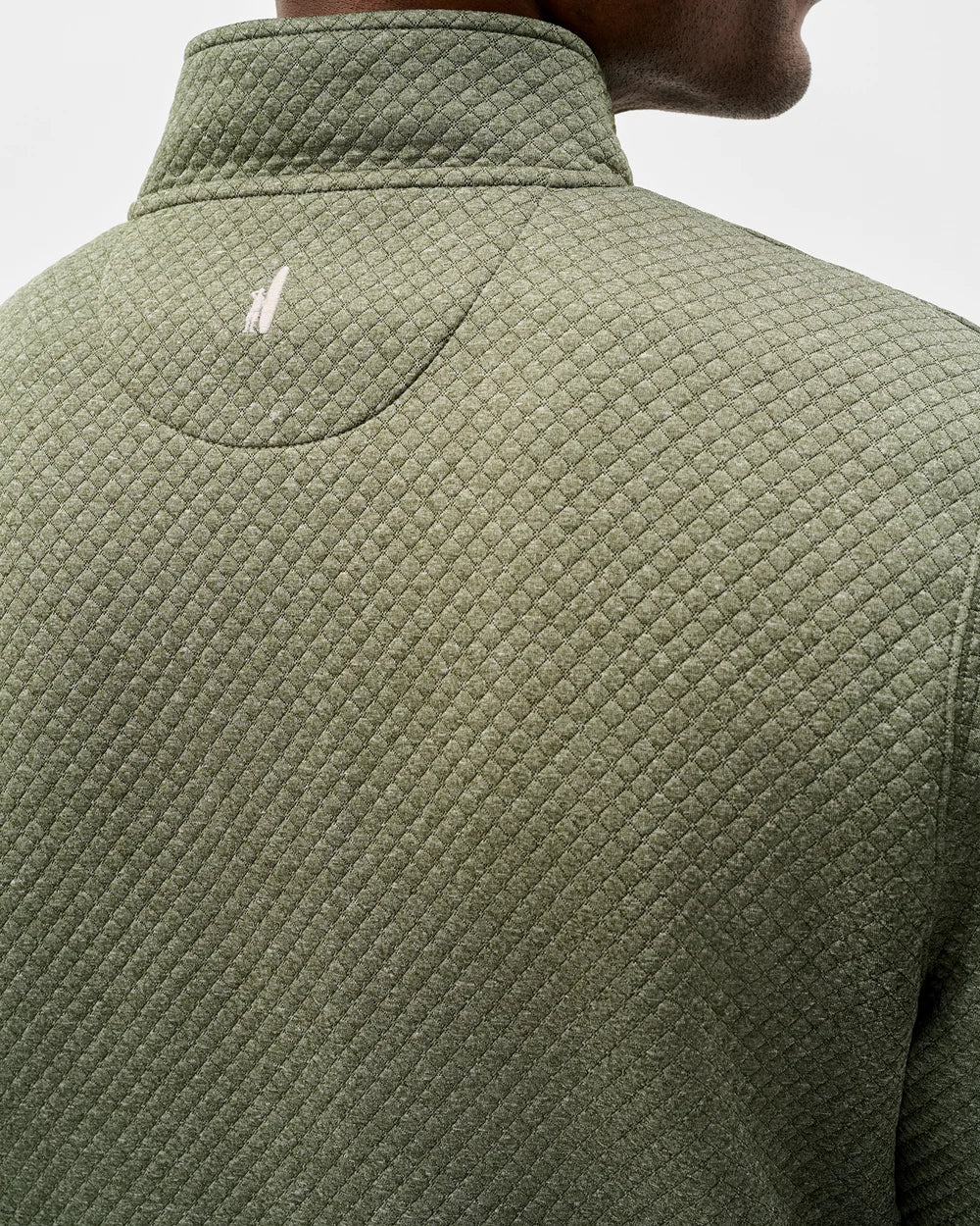 Rockwells Diamond-Quilted Henley Pullover In Forest