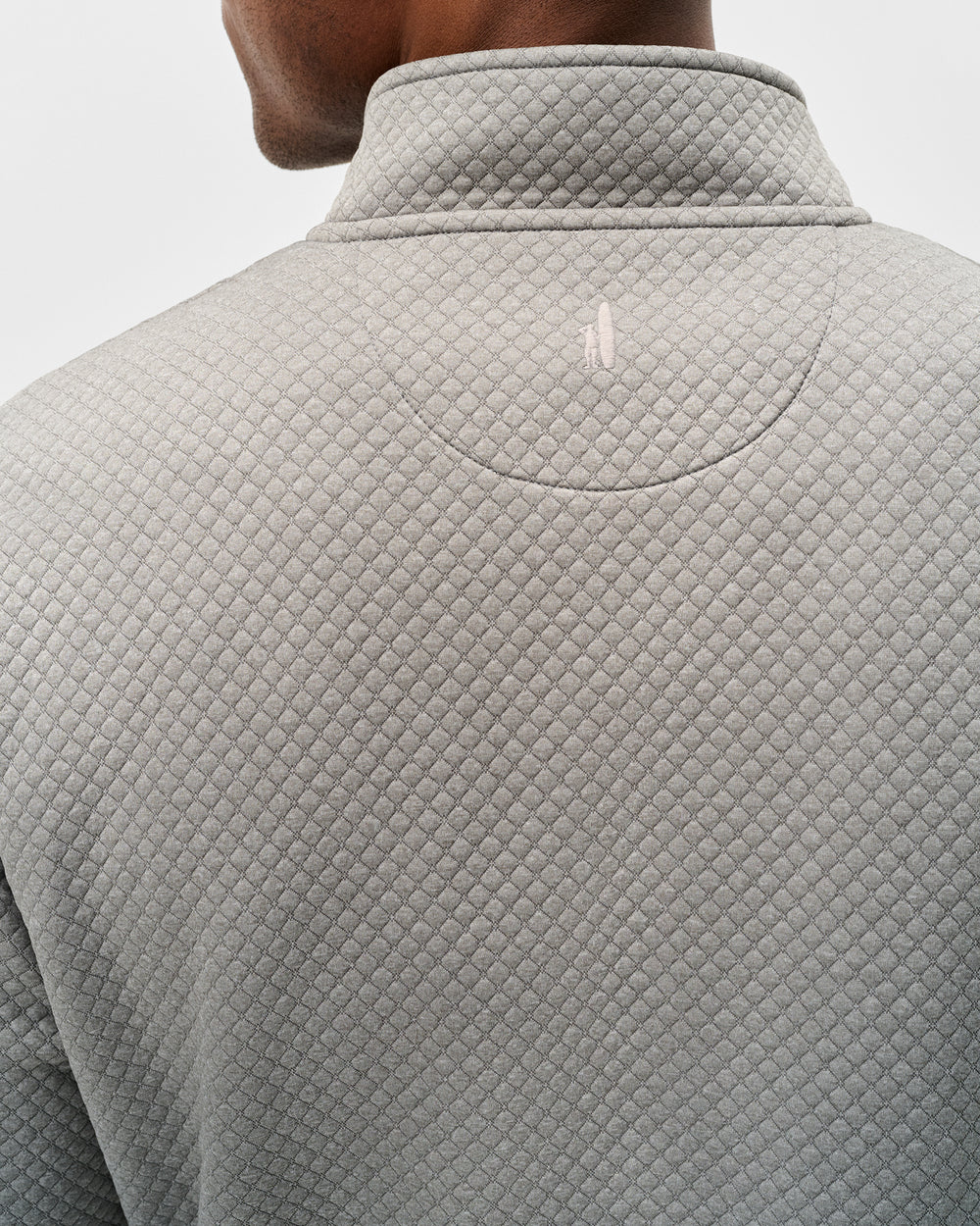 Rockwells Diamond-Quilted Henley Pullover In Smoke