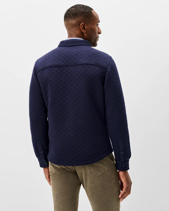 Stowe Quilt Shacket In Navy