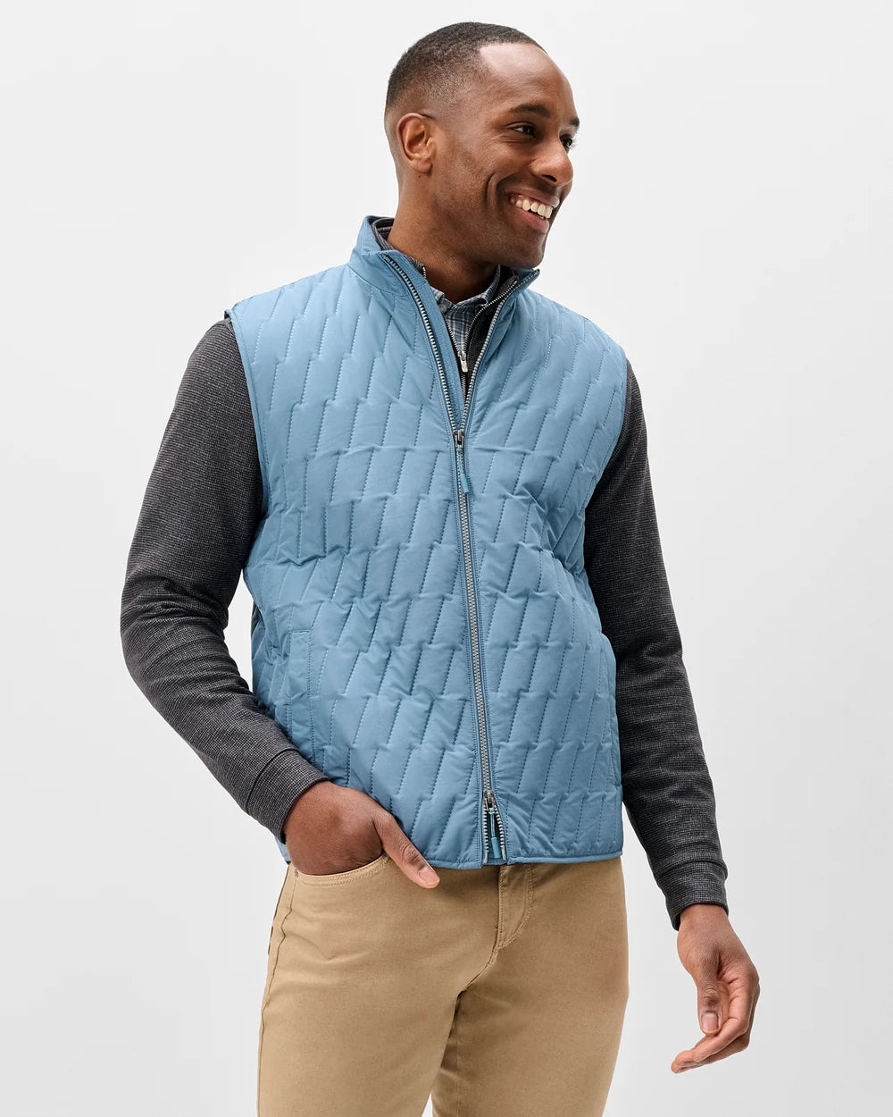 Belfry Quilted Puffer Vest In Bluestone