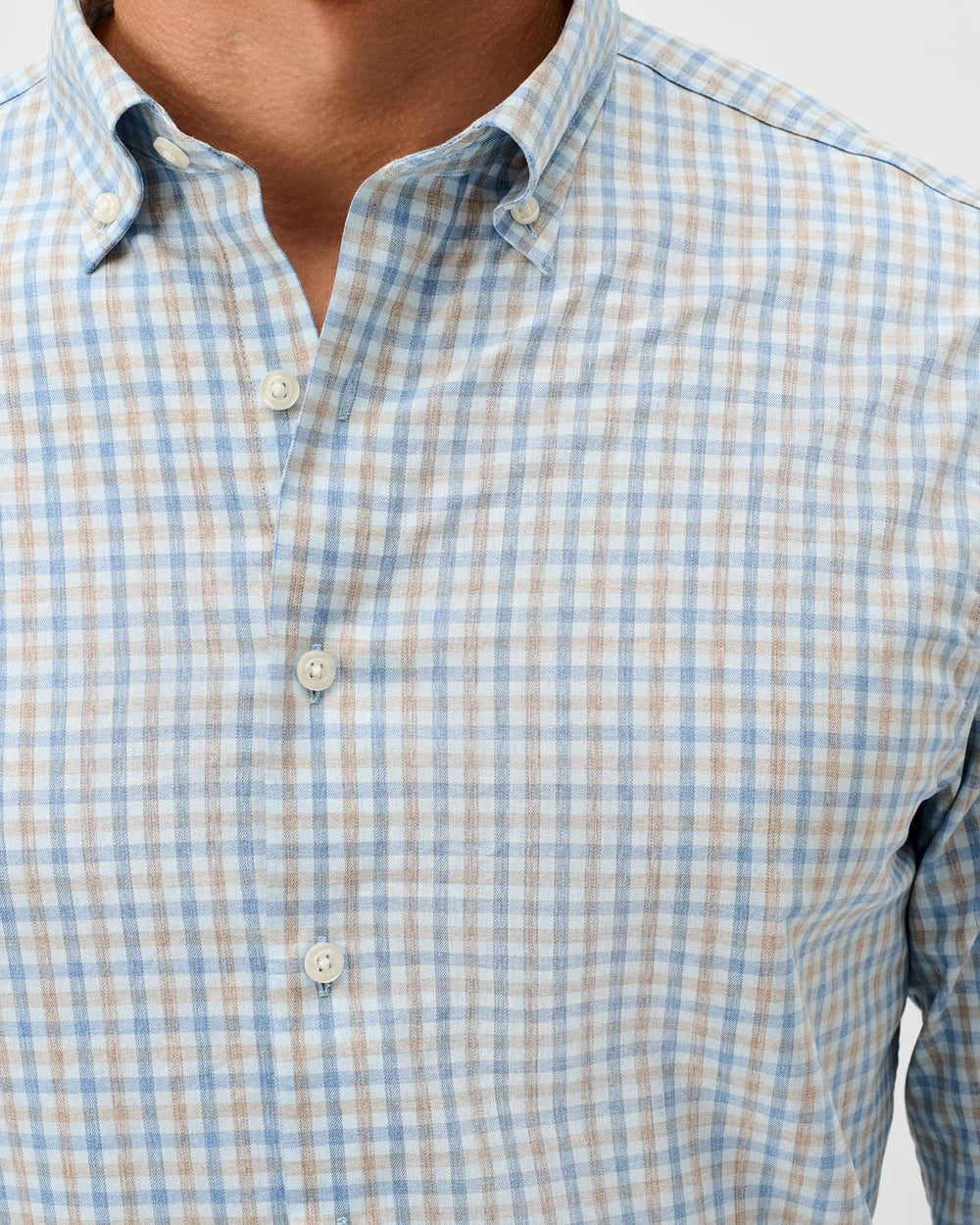 Chatham Gingham Everyday Performance Button Down Shirt In Gulf Blue