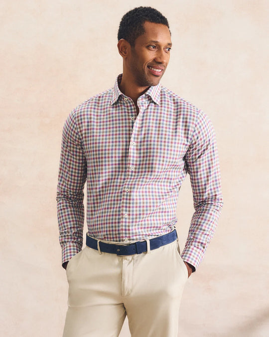 Merced Check Top Shelf Cotton Button Down Shirt In Ripple