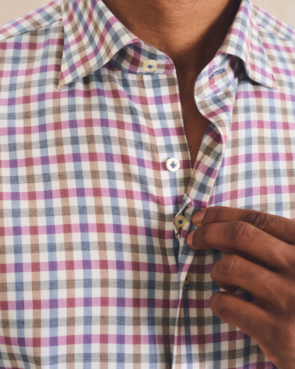 Merced Check Top Shelf Cotton Button Down Shirt In Ripple