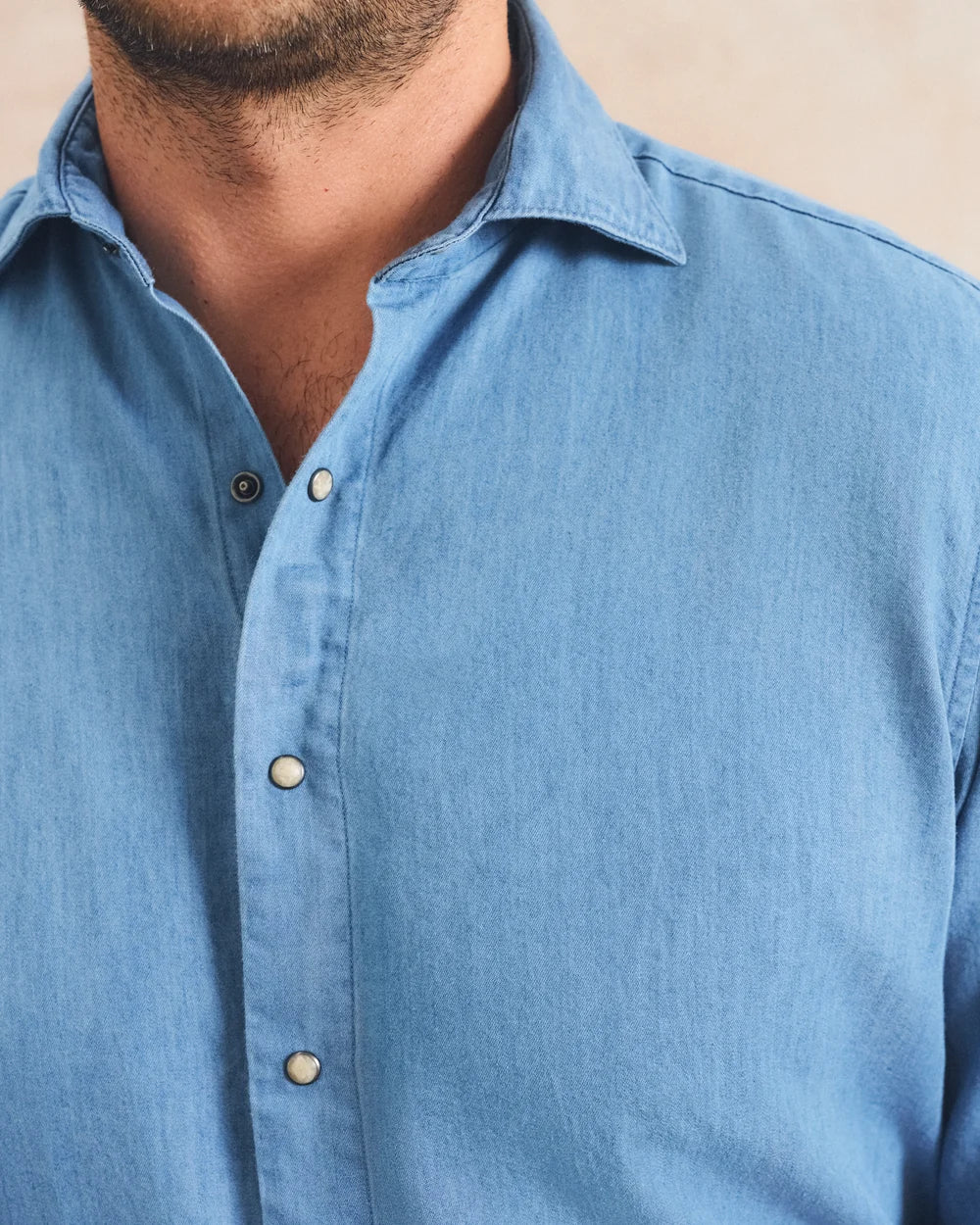 Chambray Snap Top Shelf Button Down In Ripple