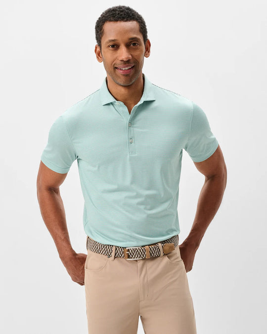 Lyndonn Stripe Performance Jersey Polo In Sublime