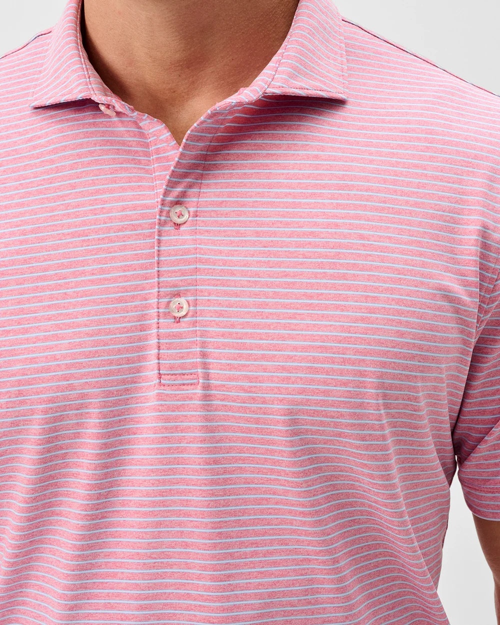 Michael Stripe Performance Jersey Polo In Palm Beach