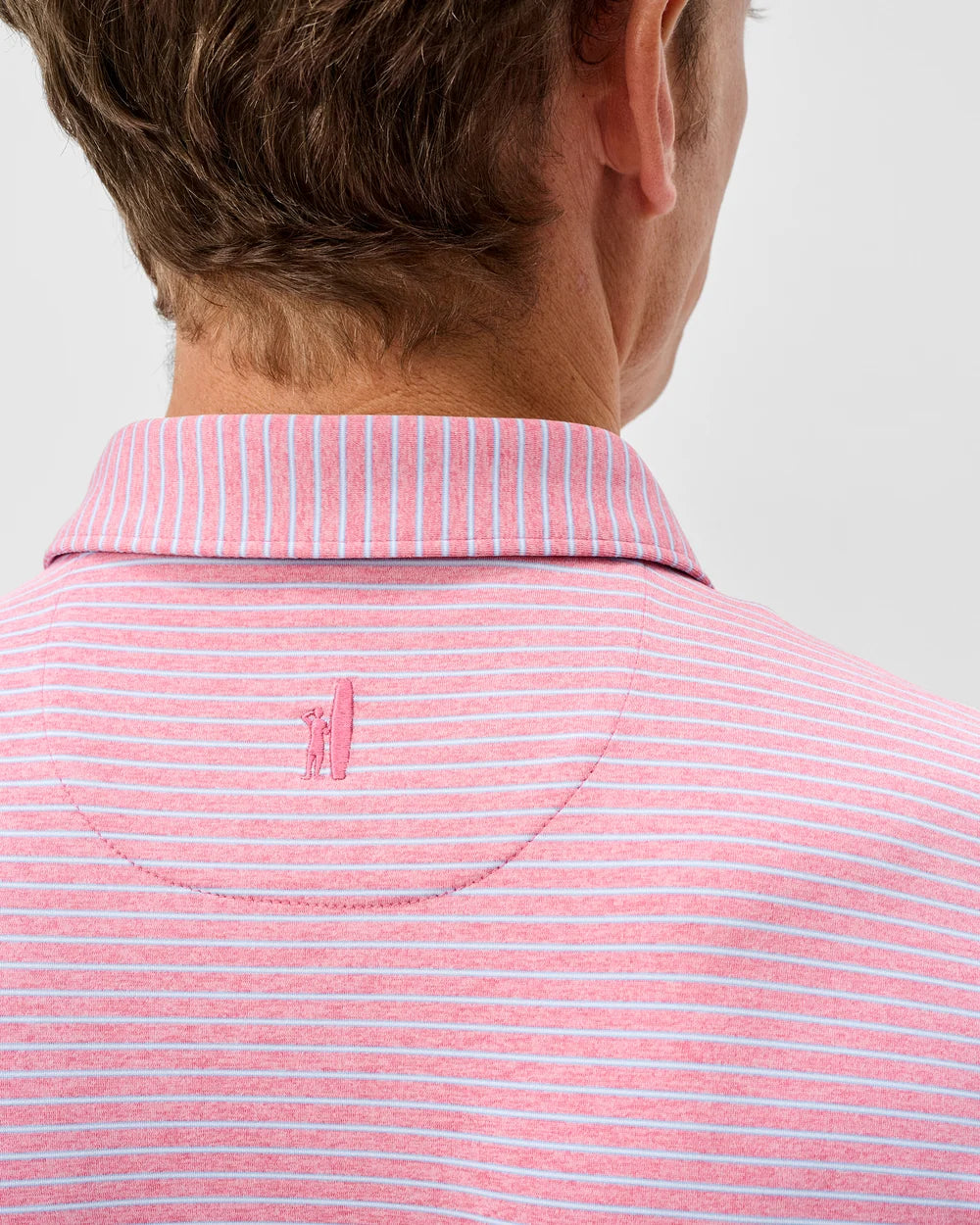 Michael Stripe Performance Jersey Polo In Palm Beach