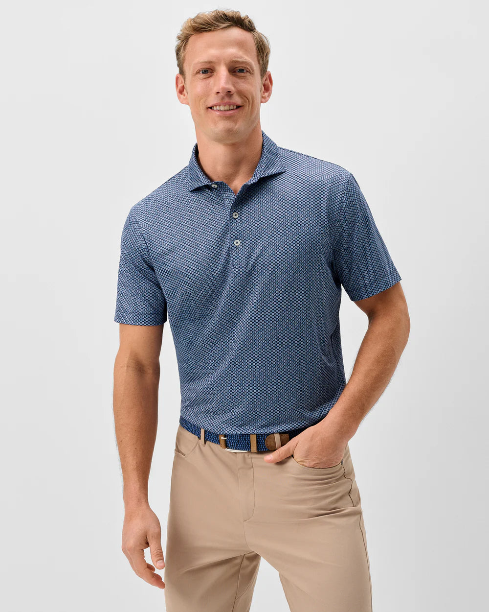 Pip Floral Performance Jersey Polo In Navy