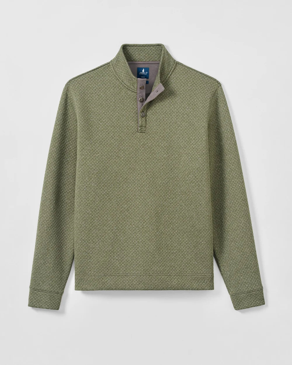 Rockwells Diamond-Quilted Henley Pullover In Forest