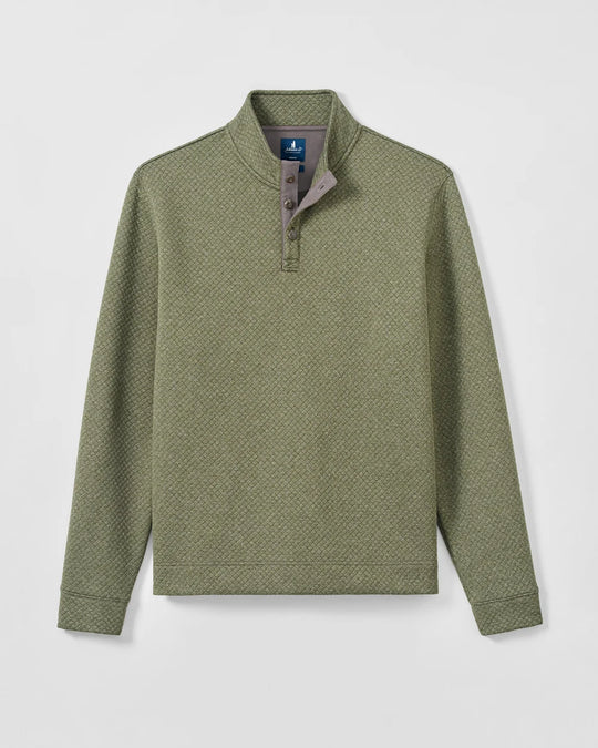 Rockwells Diamond-Quilted Henley Pullover In Forest