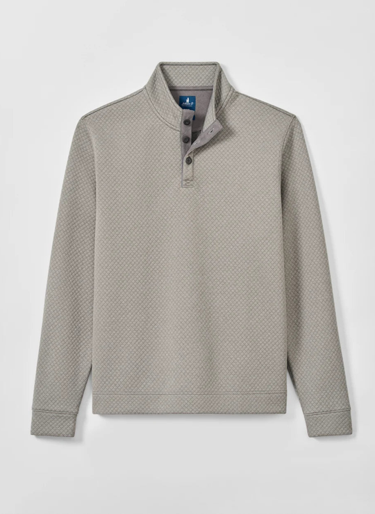 Rockwells Diamond-Quilted Henley Pullover In Smoke