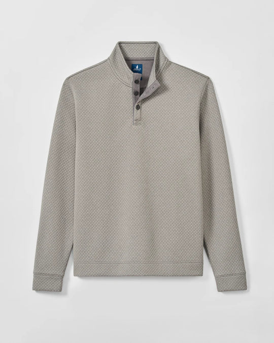 Rockwells Diamond-Quilted Henley Pullover In Smoke