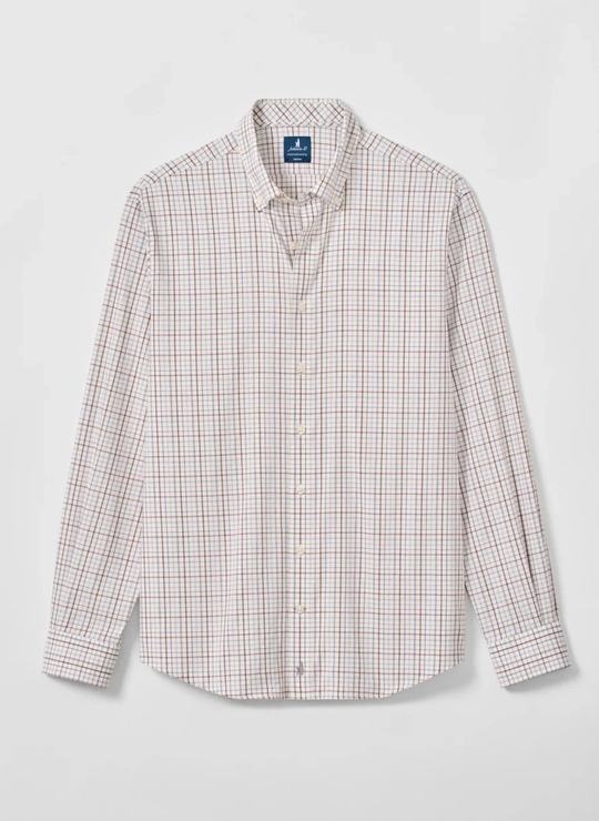 Sandlewood Pane Everyday Performance Button Down Shirt In White