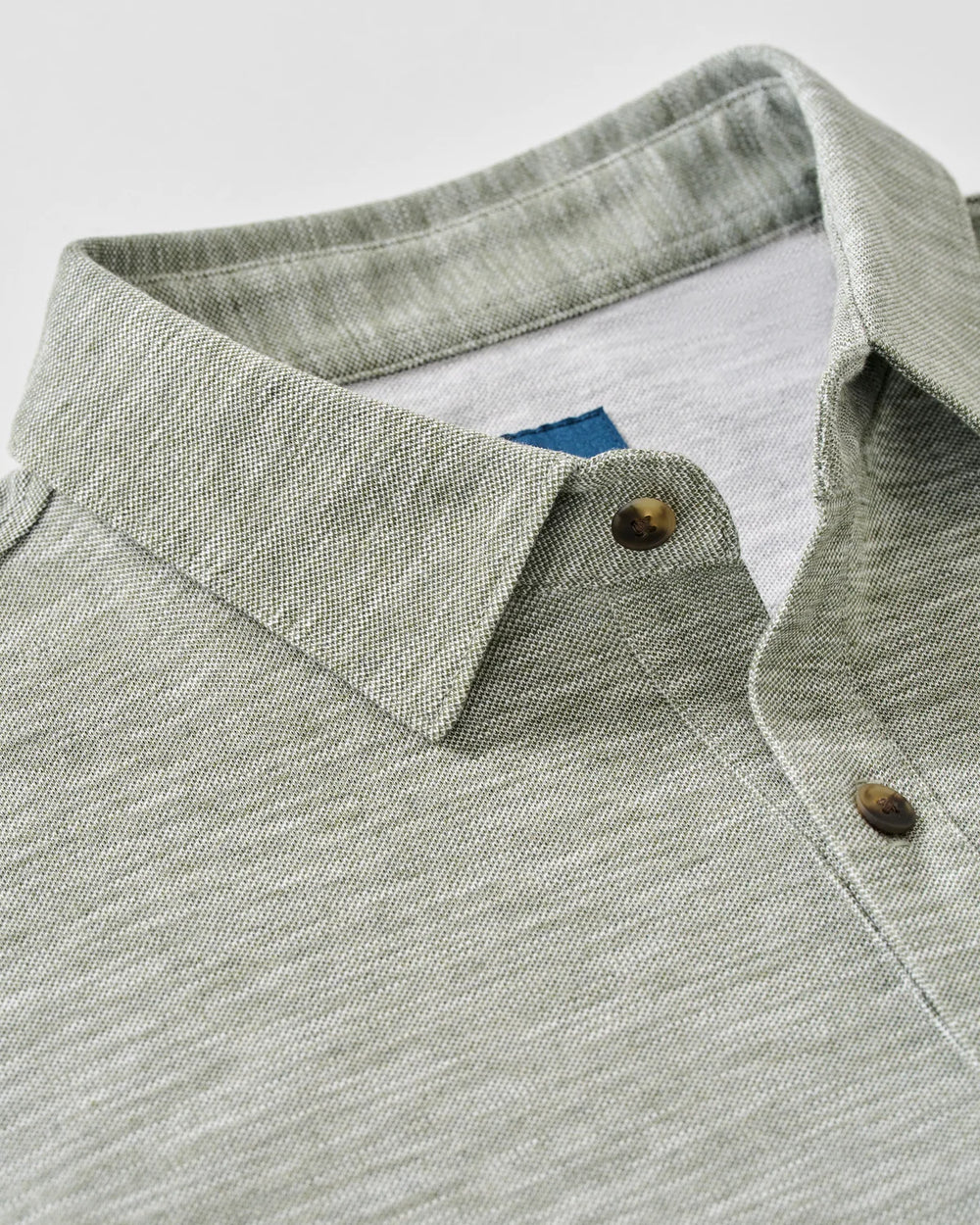 Long Sleeve Slub Pique Polo In Pineland