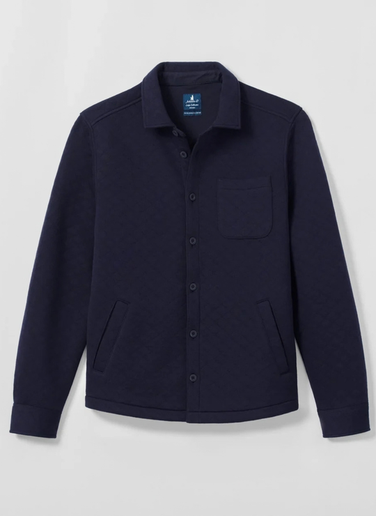 Stowe Quilt Shacket In Navy