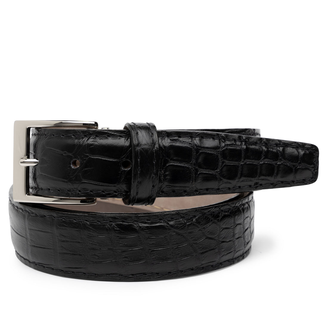 L.E.N. American Alligator In Black With Black Stitch