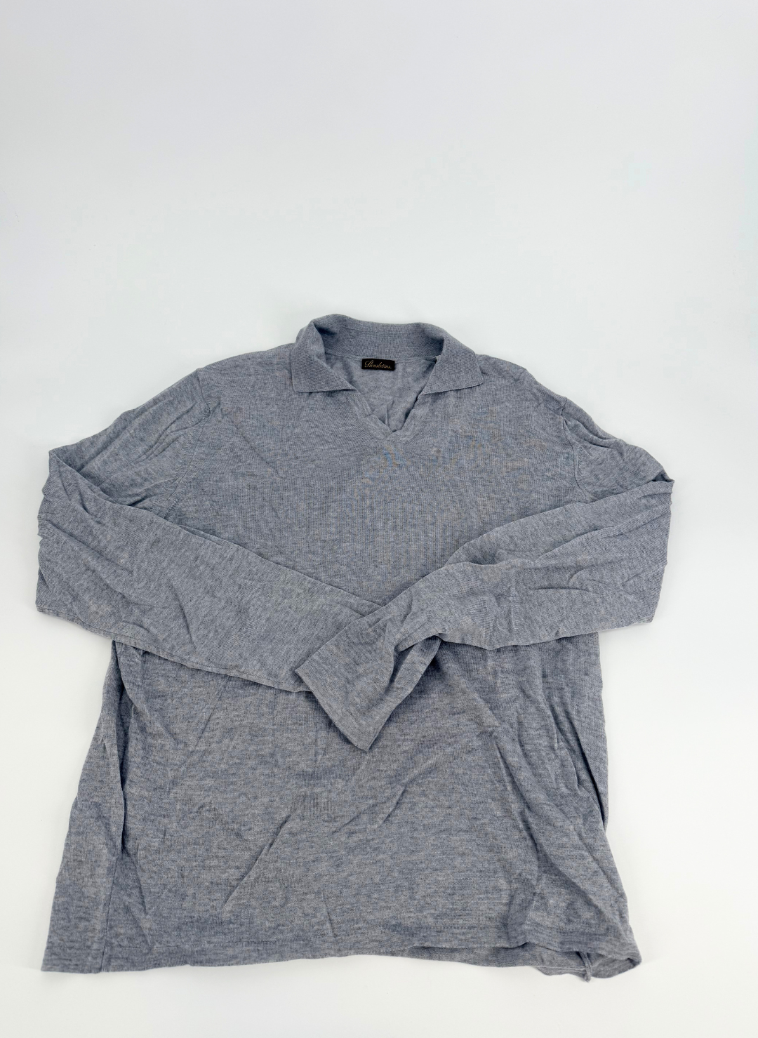 Merino Polo Shirt in Light Grey
