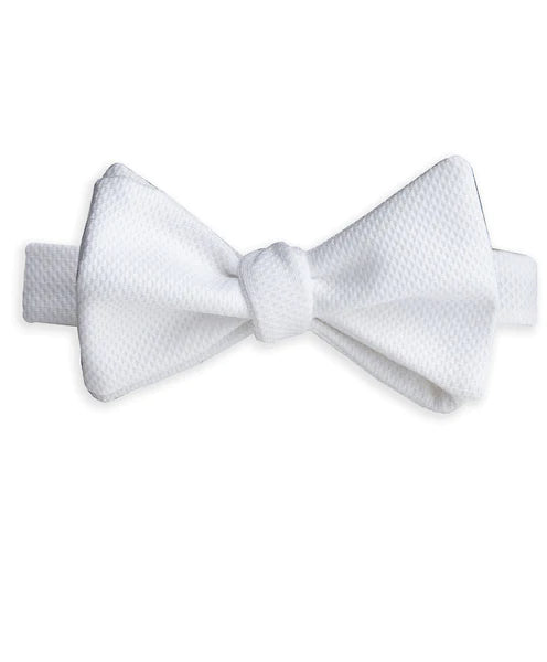 David Donahue White Pique Self Tie Bow Tie