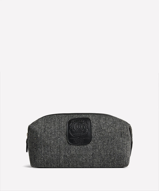 Ghurka Holdall No. 101 In Herringbone Wool + Black Vintage Leather