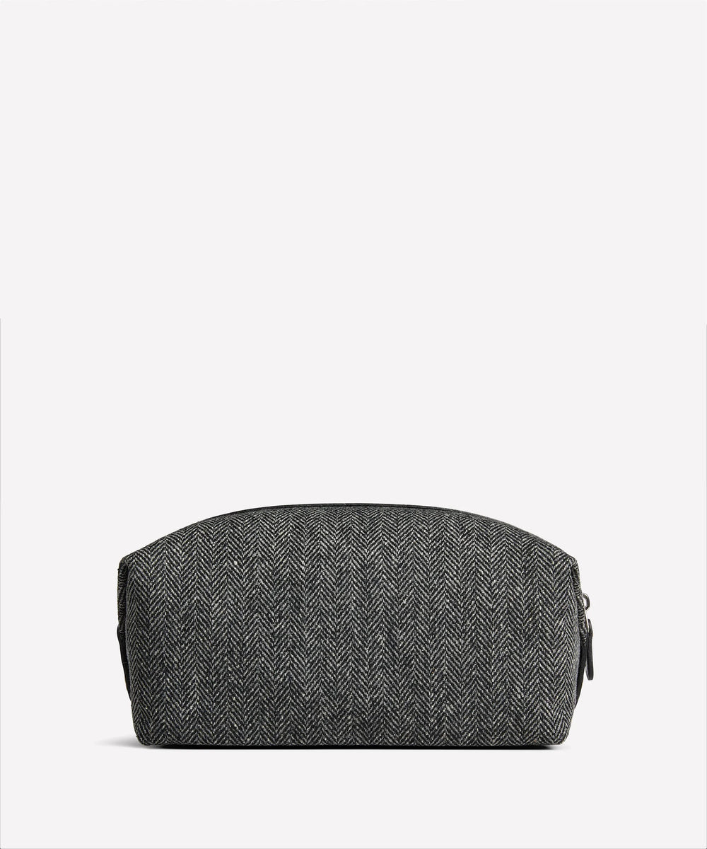 Ghurka Holdall No. 101 In Herringbone Wool + Black Vintage Leather