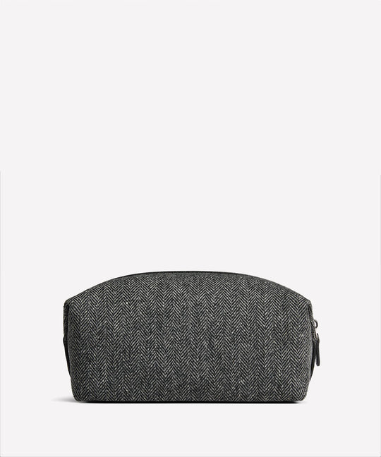 Ghurka Holdall No. 101 In Herringbone Wool + Black Vintage Leather