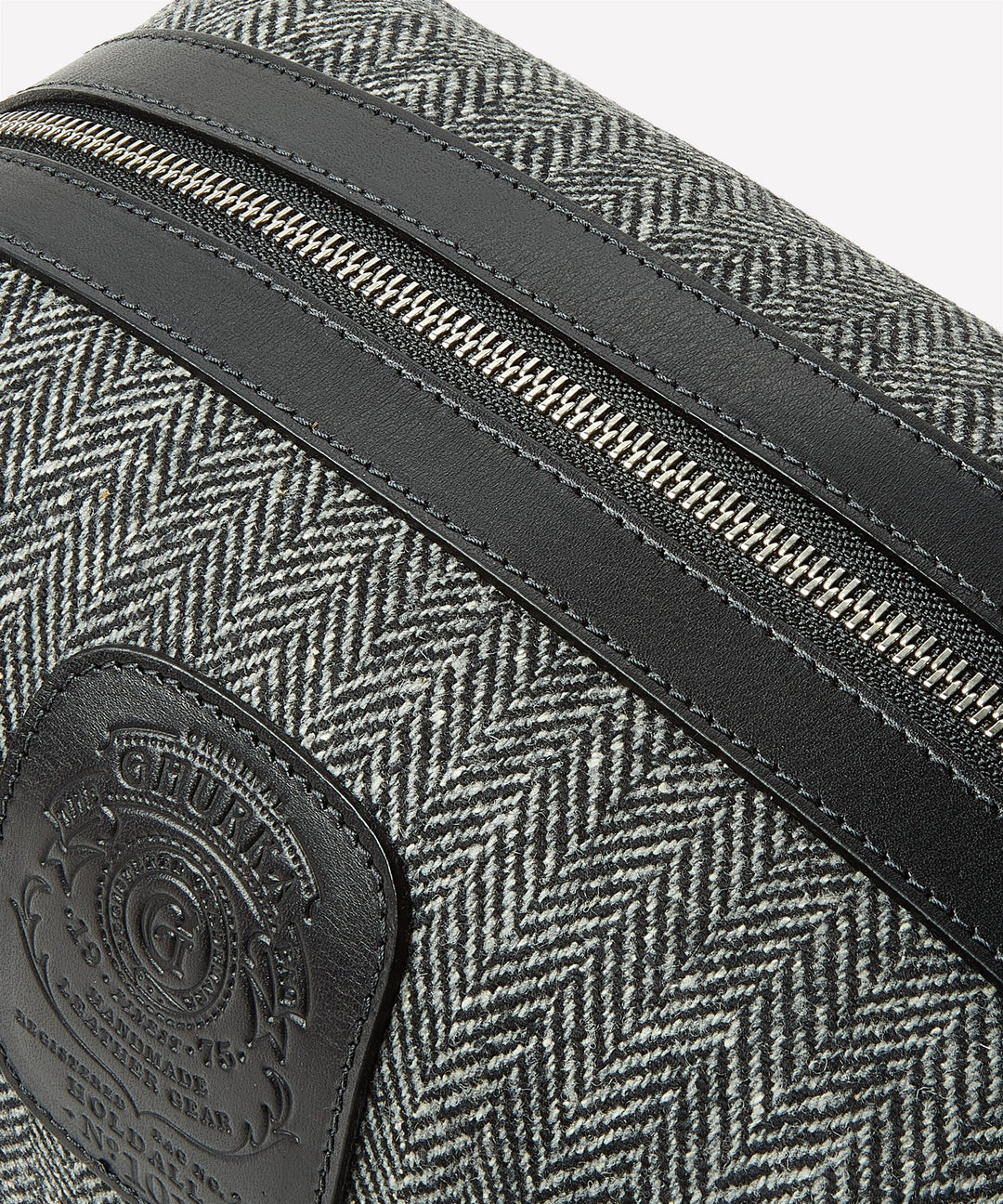 Holdall No. 101 In Herringbone Wool + Black Vintage Leather