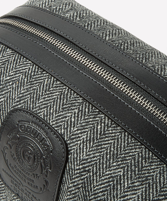 Holdall No. 101 In Herringbone Wool + Black Vintage Leather