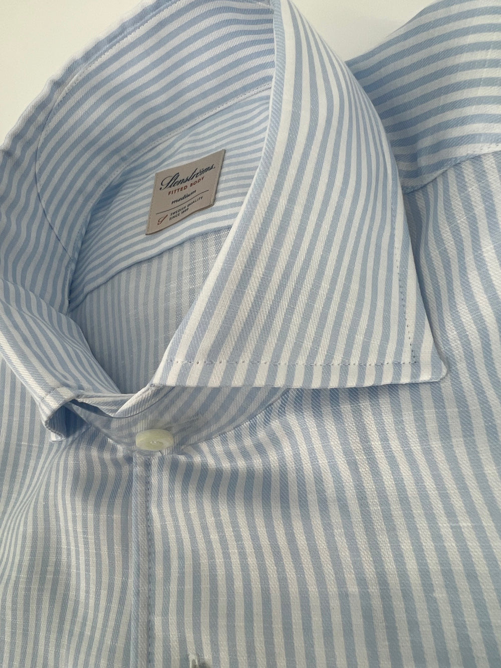 Stenstroms Light Blue Stripe Linen Shirt