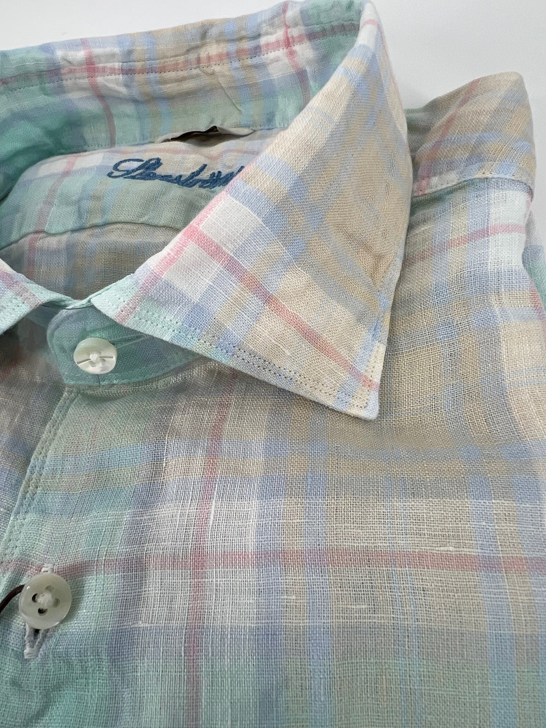Stenströms Green Plaid Linen Shirt