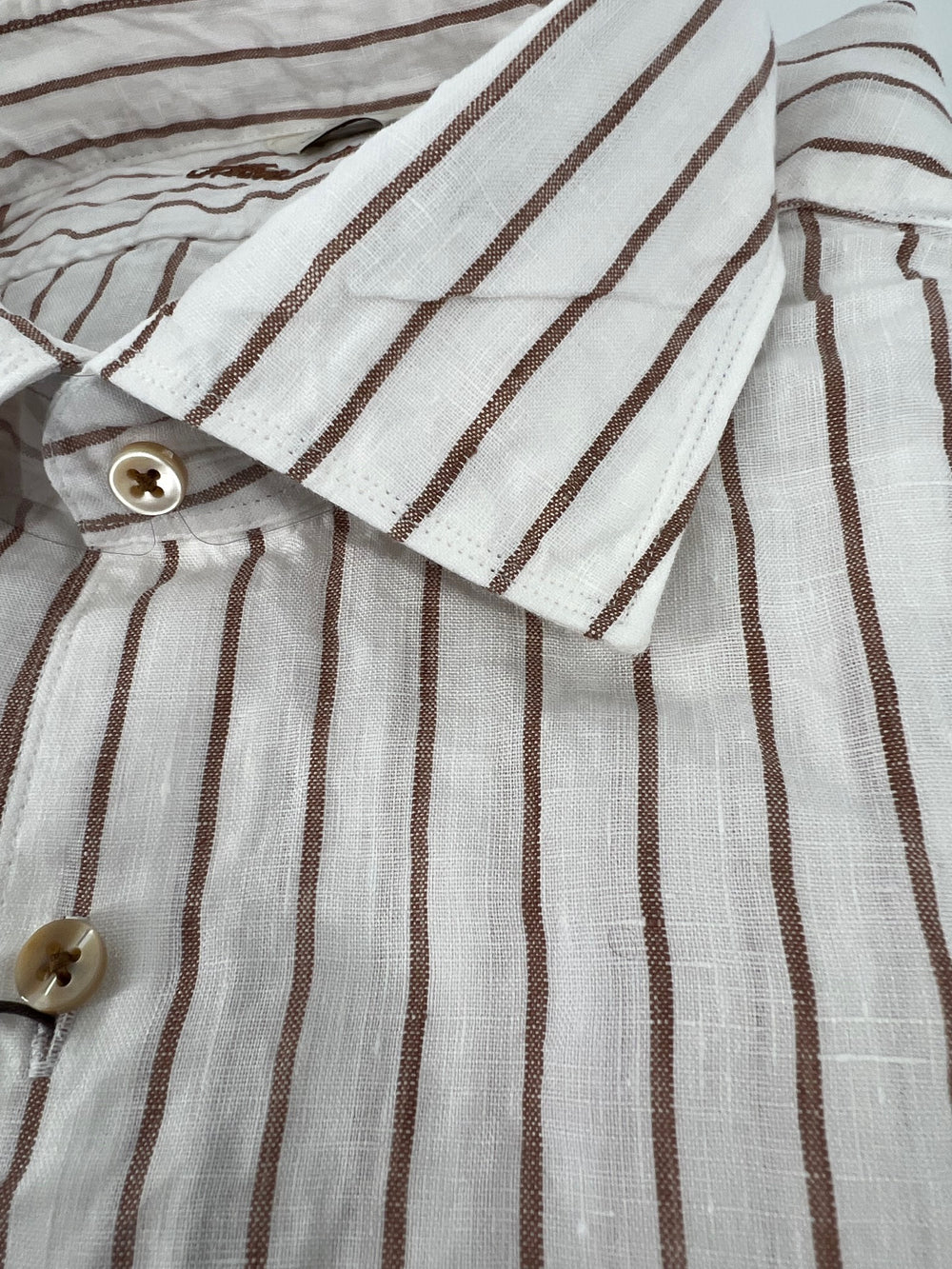 Stenströms Brown Striped Linen Shirt