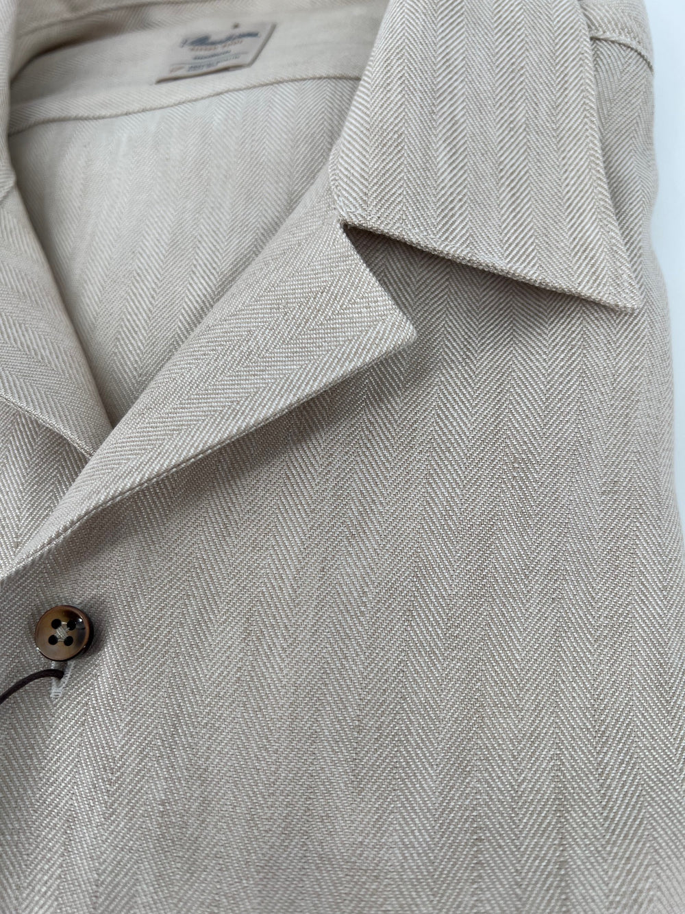 Stenströms Tan Herringbone Overshirt